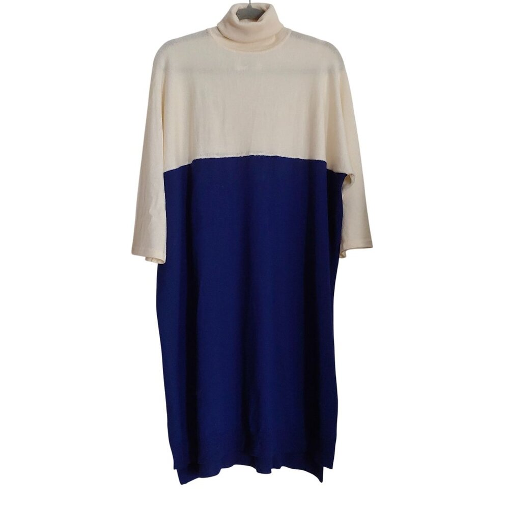 MM6 Maison Margiela 2 Tone Turtle neck Quiet Luxury Old Money Wool Dress S